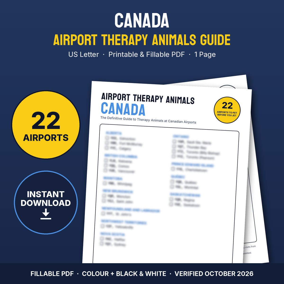 Airport therapy dogs and animals guide to 22 Canadian airports