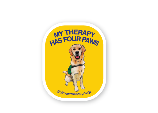 GOLDEN RETRIEVER STICKER // "MY THERAPY HAS FOUR PAWS"